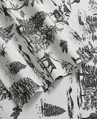 Tribeca Living Mountain Toile Heavyweight Flannel Extra Deep Pocket Sheet Set