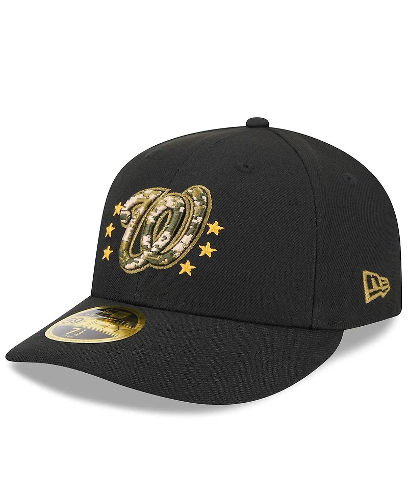 New Era Men's Black Washington Nationals 2024 Armed Forces Day Low Profile 59FIFTY Fitted Hat