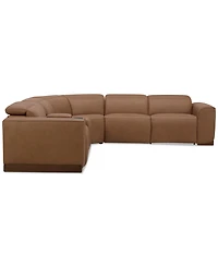 Lovro -Pc. Leather Sectional with 2 Power Motion Chairs & 1 Console