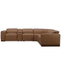 Lovro -Pc. Leather Sectional with Power Motion Chairs & 1 Console