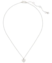 Kate Spade New York Silver-Tone Initial Heart Pendant Necklace, 16" + 3" extender