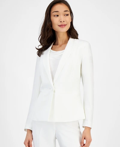 Kasper Women's Stretch Crepe One Button Blazer, Regular & Petite