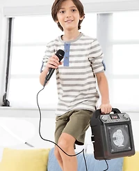 Singing Machine, Groove Mini, Portable Karaoke Machine with Wired Mic, Bluetooth, Led Lights, black