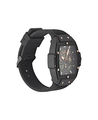 Ed Hardy Men's Black Textured Silicone Strap Watch 48mm