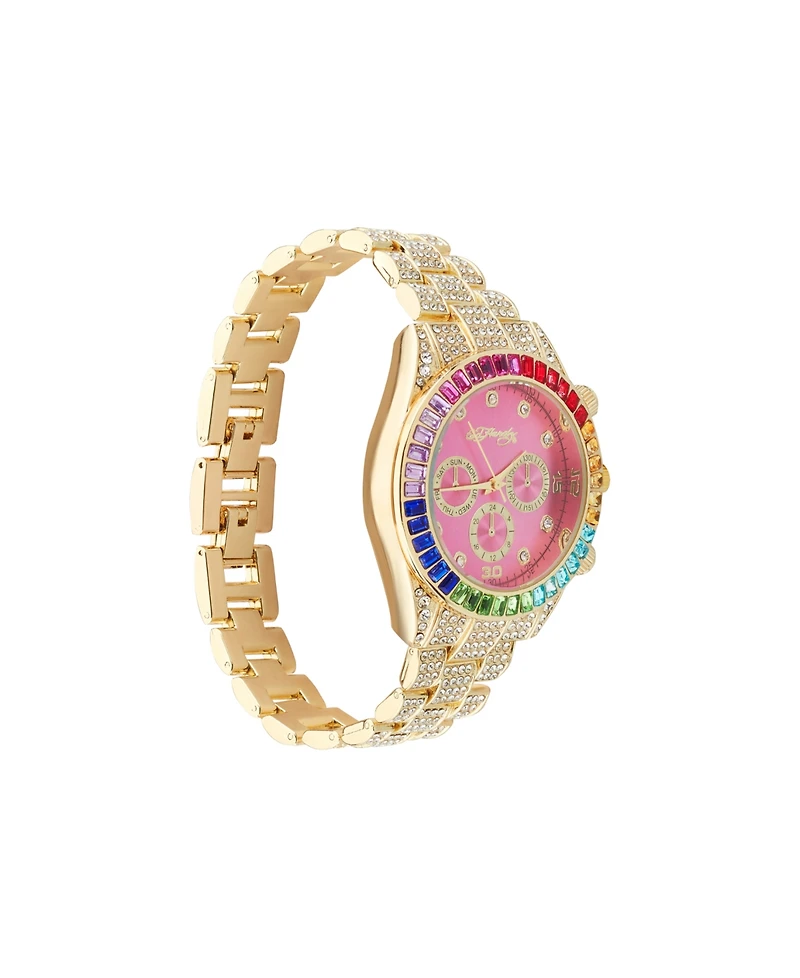 Ed Hardy Women's Quartz Shiny Gold-Tone Metal Alloy Watch 40mm