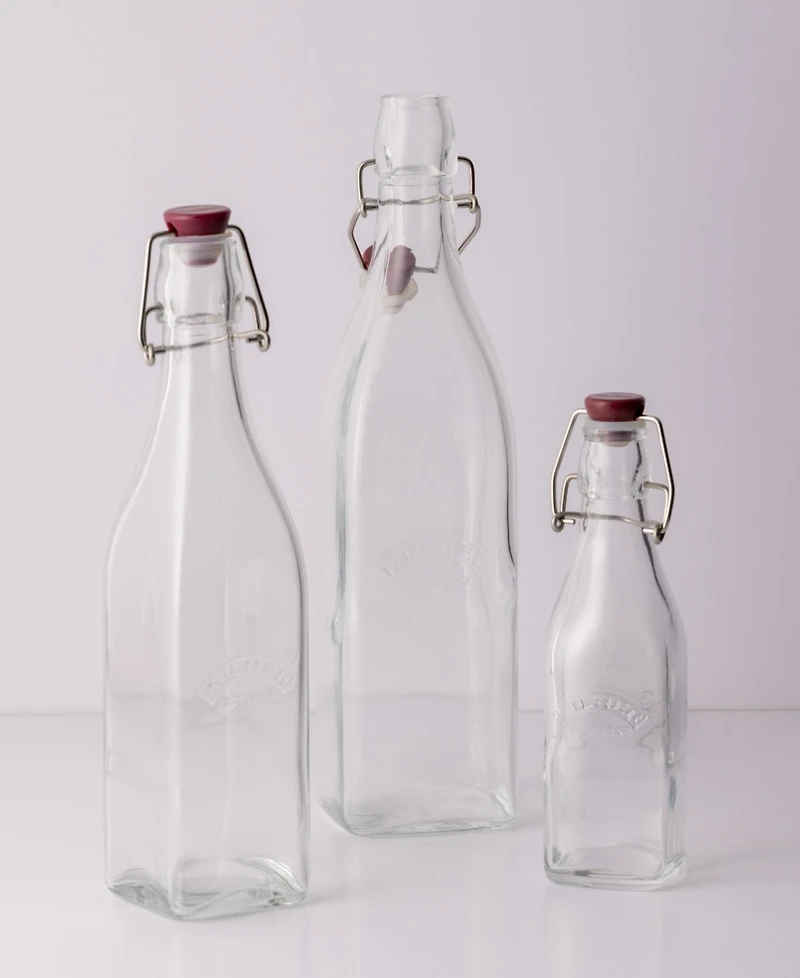 Kilner Set of 6 Square Clip Top Bottles