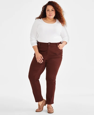 Style & Co Plus High-Rise Straight-Leg Pants, Exclusively at Macy's