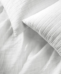 Last Act! Oake Organic Cotton Check Matelasse 3-Pc. Duvet Cover Set, King, Exclusively at Macy's