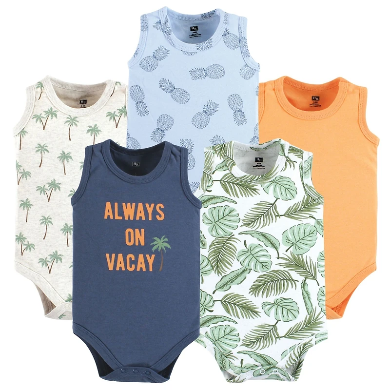 Hudson Baby Boys Cotton Tank-Style Bodysuits