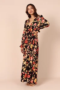 Petal and Pup Women's Wrap Jacket Maxi Dress