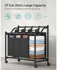 Slickblue Rolling Laundry Sorter with Removable Bags