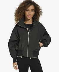 Karl Lagerfeld Paris Women's Karl Lagerfeld Dropped Shoulder Bomber Jacket