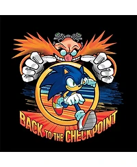 Sonic The Hedgehog Boys Bioworld Dr. Eggman "Back To The Checkpoint" Youth Black Crew Neck Sweatshirt