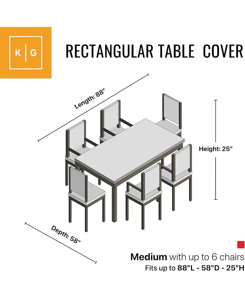 Khomo Gear Table and Chair Rectangular Cover 88"