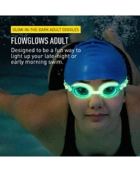 Finis FlowGlow Goggles - Glow-in-the-Dark, Adjustable, Green