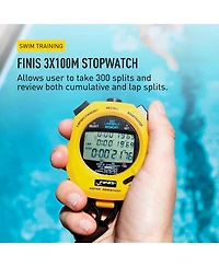 Finis Waterproof Stopwatch - Stopwatch Timer for Coaches and Athletes - Perfect Addition to Swim Gear and Pool Accessories - 3 X 300, Yellow