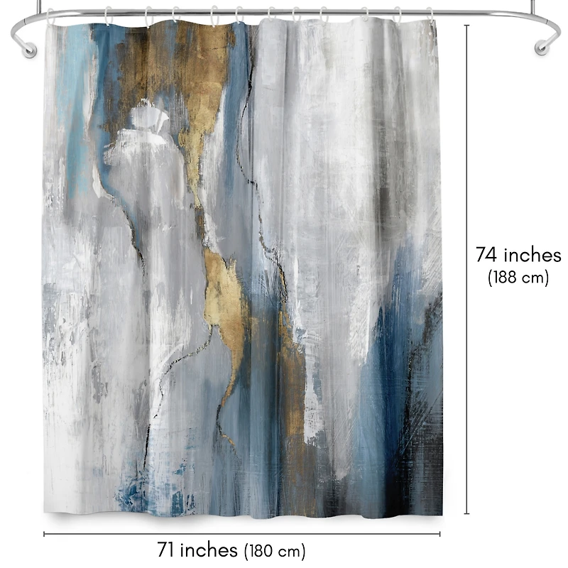 71x74 Abstract Shower Curtain - Revolving Motion by Pi Creative Art