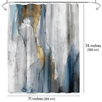 71x74 Abstract Shower Curtain - Revolving Motion by Pi Creative Art