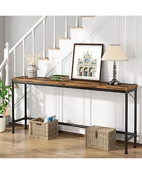 Tribesigns 70.9 Inch Extra Long Console Table, Narrow Long Sofa Table Behind Couch, Entryway Hallway Table Industrial Height Bar Table for Living Room