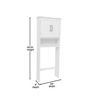 Merrick Lane Vigo Over The Toilet Bathroom Organizer With Shelves And Magnetic Closure Doors