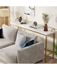 Tribesigns 70.9 inch Extra Long Sofa Table Rustic Industrial Console Table Behind Couch, Narrow Entryway Hallway Table Skinny Sofa Bar Table for Livin