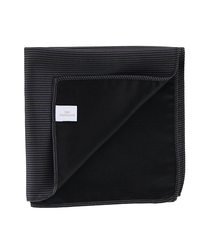 Trafalgar Men's Leyton Diagonal Lined Tone on Tone Silk 12 x 12 Pocket Square