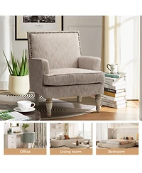 Bisnauth Contemporary Accent Chair with Nailhead Trim