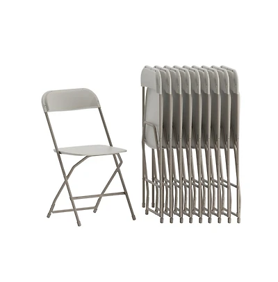 Set Of 10 Stackable Folding Plastic Chairs