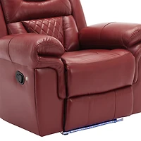 Streamdale Manual Recliner Chair with Led Lights for Home Theater