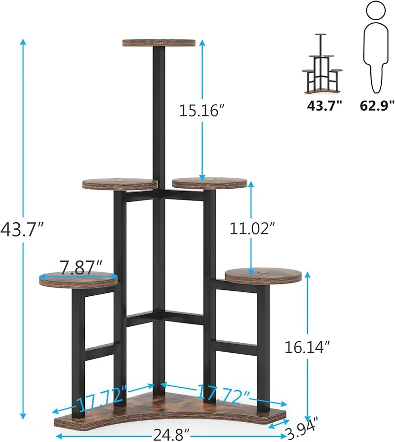 Tribesigns Corner Plant Stand Indoor, 6 Tiered Plant Shelf Flower Stand, Tall Multiple Potted Plant Holder Rack Planter Organizer for Living Room Balc