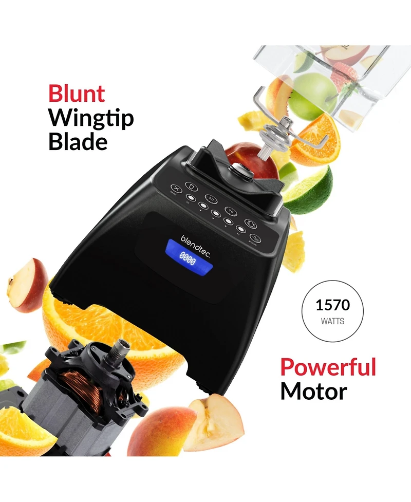 Blendtec Classic 575 Blender, 90 oz WildSide+ Jar, and Spoonula Spatula - Kitchen Blender Bundle - Black