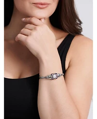 Devata Citrine, Freshwater Cultured Pearl & Bali Filigree with Dragon Bone Oval 5mm Chain Bracelet in Sterling Silver and 18K Gold