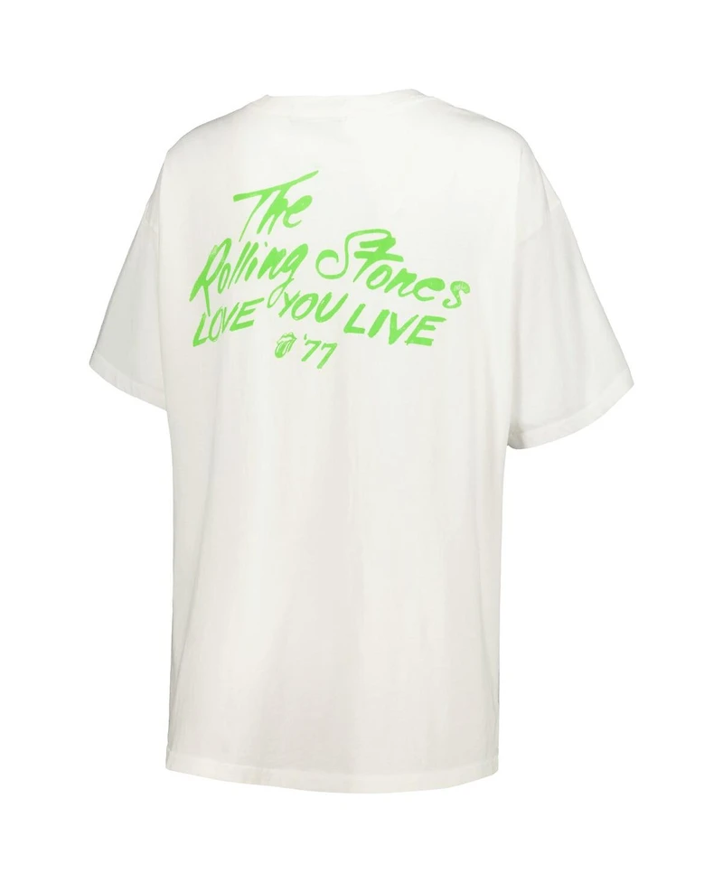 Daydreamer Women's White Rolling Stones Love You Live '77 T-Shirt