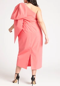 Eloquii Plus One Shoulder Bow Column Dress
