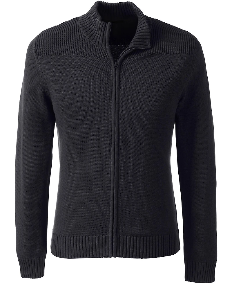 Lands' End Men's Cotton Modal Zip Front Cardigan Sweater