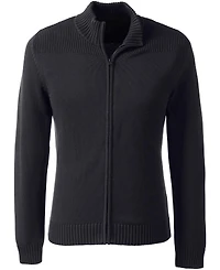 Lands' End Men's Cotton Modal Zip Front Cardigan Sweater