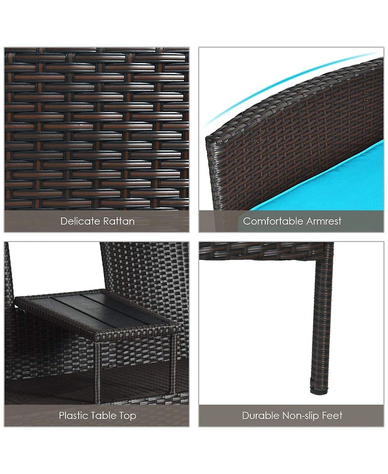 Sugift Patented Modern Patio Set with Built-in Coffee Table and Cushions