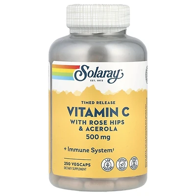 Solaray Timed Release Vitamin C with Rose Hips & Acerola 500 mg - 250 VegCaps