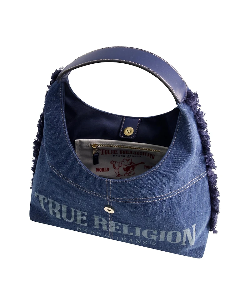 True Religion Frayed Denim Hobo