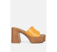 Scandal Womens Slip on Block Heel Sandals