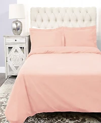 Superior Cotton Percale 300 Thread Count Solid Lightweight Duvet Cover Set, King/California King