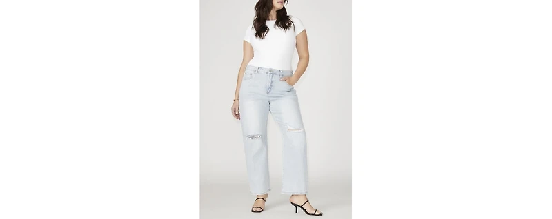 Eloquii Women's Plus Size The Naomi Comfort Stretch Straight Leg Jean