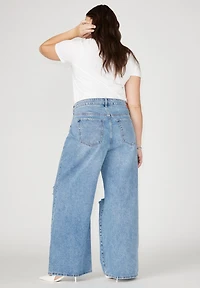 Eloquii Women's The Yvette Rigid Wide Leg Jean