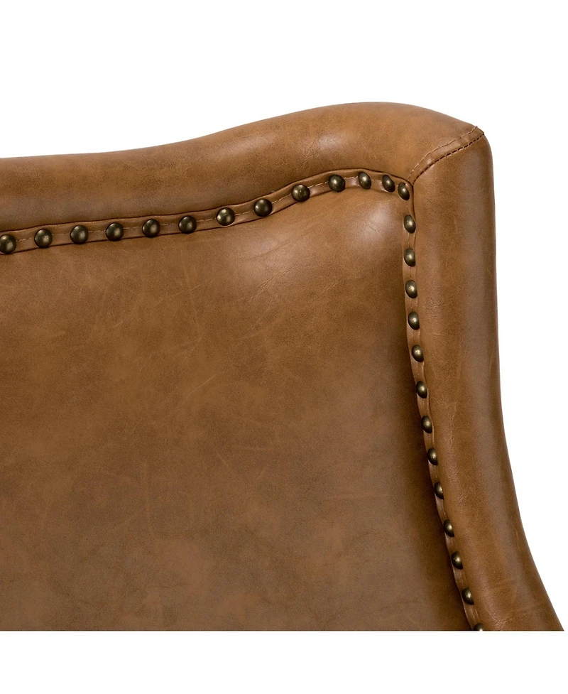 Hulala Home Konrad Contemporary Leather Armchair with Solid Wood Legs