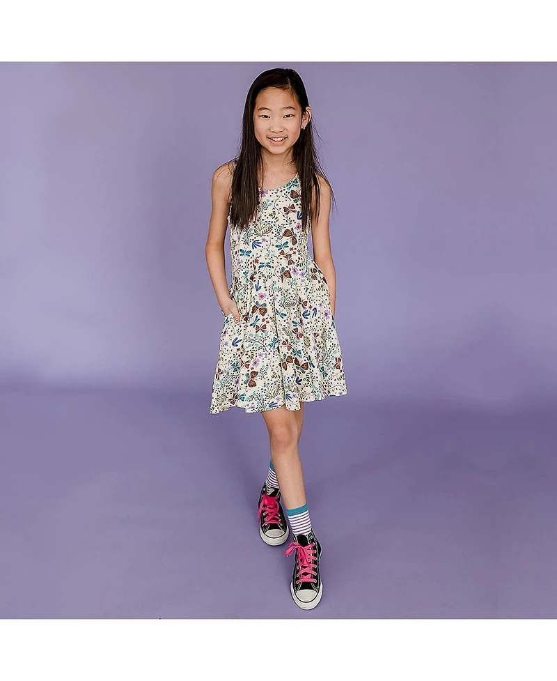 Mightly Girls Fair Trade Organic Cotton Print Sleeveless Twirl Dress