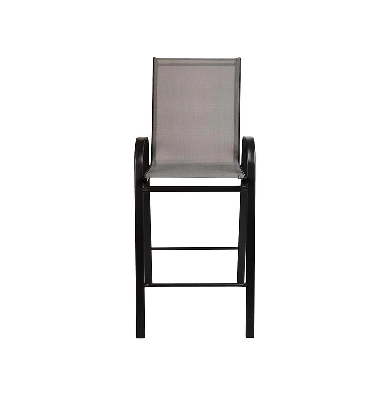 Emma+Oliver 4 Pack Outdoor Barstools With Flex Comfort Material-Patio Stool