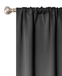 Superior Solid Classic Modern Wrinkle Resistant Room Darkening 2-Piece Curtain Set with Rod Pocket