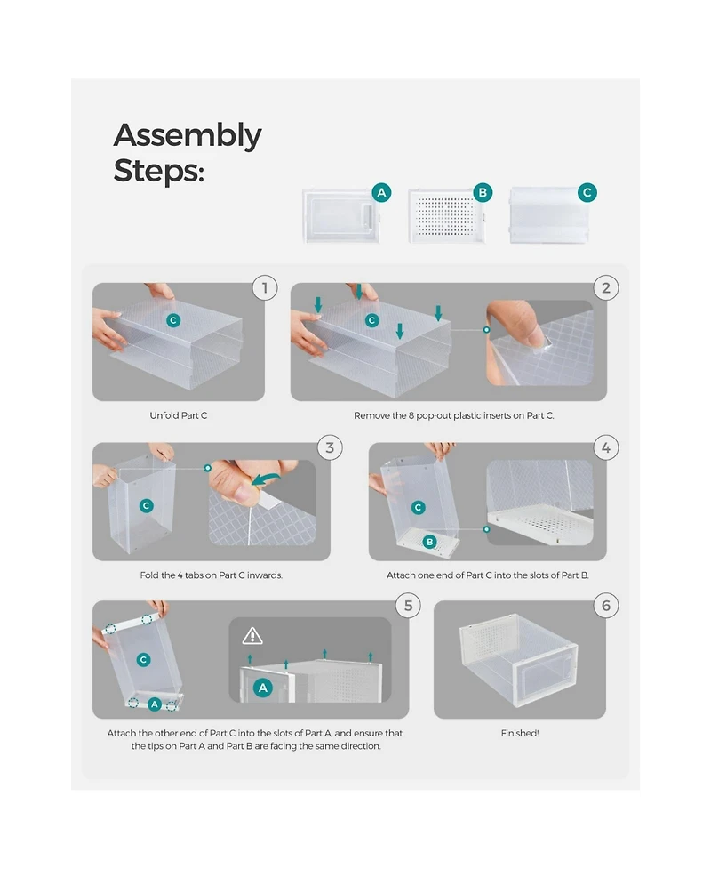Set of 12 Stackable Shoe Organizers for Closet or Entryway, Fits Sneakers