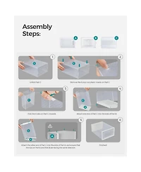 Set of 12 Stackable Shoe Organizers for Closet or Entryway, Fits Sneakers