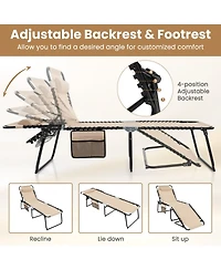 Inolait Sugift Foldable Recline Lounge Chair with Adjustable Backrest and Footrest